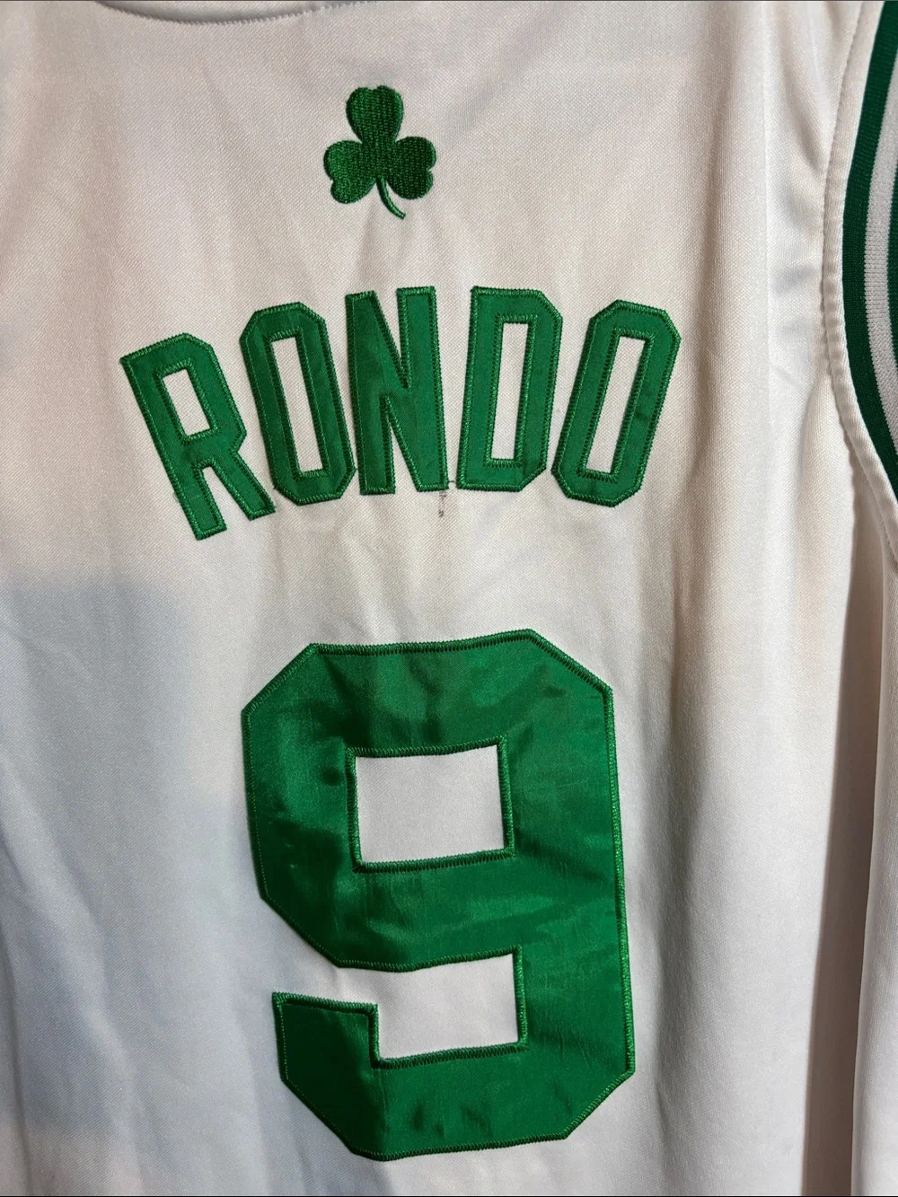 adidas White & Green Boston Celtics #9 Rajon Rondo Basketball Jersey
